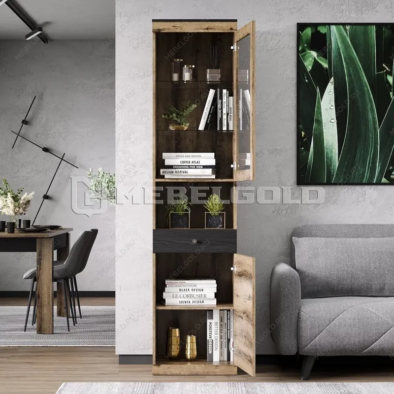 Шкаф с витриной Джаггер 1V1D1SN - Выставка Лобня | изображение 3