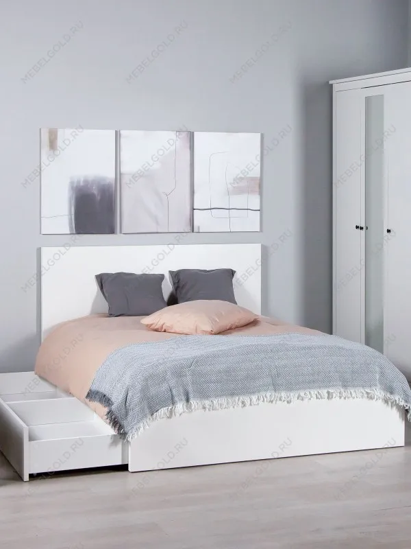 Кровать двуспальная Варма СЭНГ, 140х200 см, эмаль , белая | изображение 2