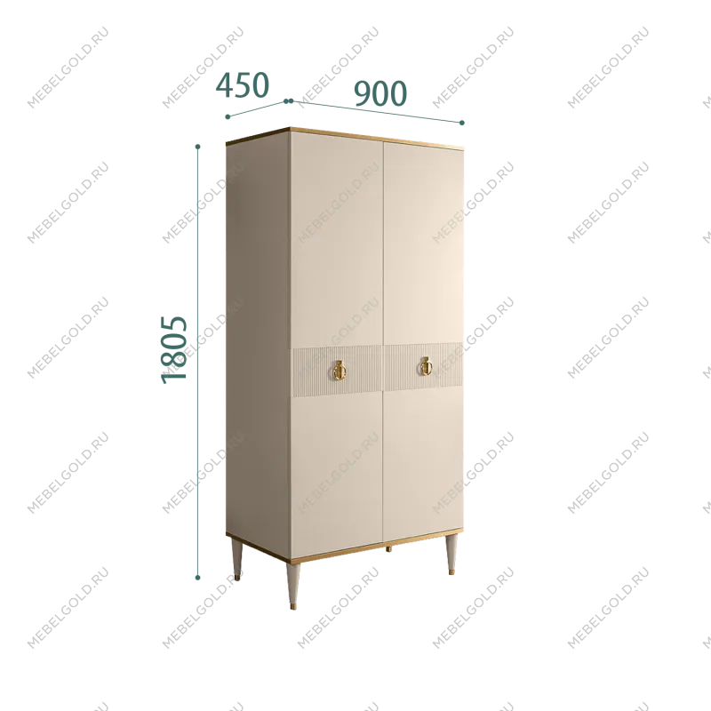 Шкаф-пенал Римини СОЛО (Ваниль/Золото) РМП-2(s)