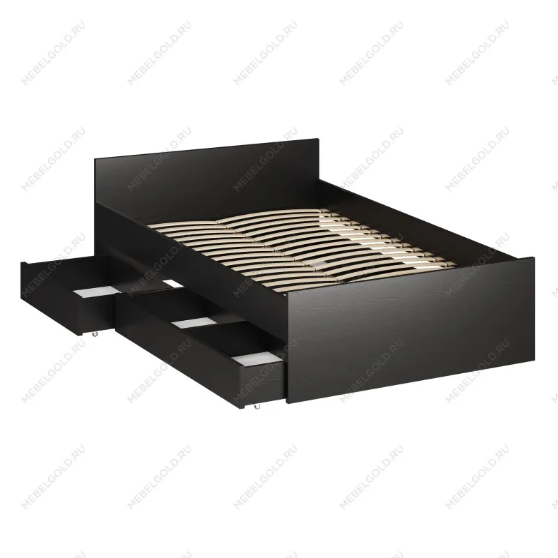 Ящик выкатной для кроватей СИРИУС, 138х60х20 см, черно-коричневый, дуб венге | изображение 9