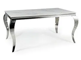 Стол обеденный Signal PRINCE Ceramic 180 (белый Calacatta/хром)