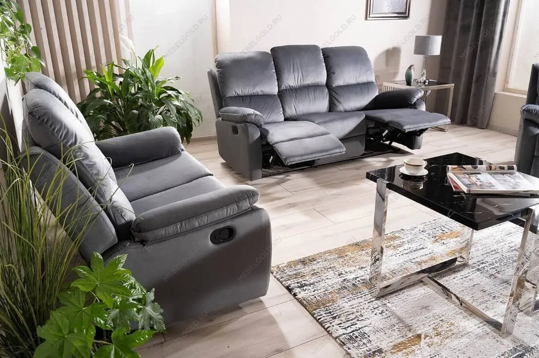 Диван-реклайнер Signal SPENCER 2 VELVET (серый) | изображение 4