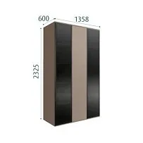 Шкаф 3-х дверный Bogemia Air (Мокка/Черный) БМШ2/3(2)