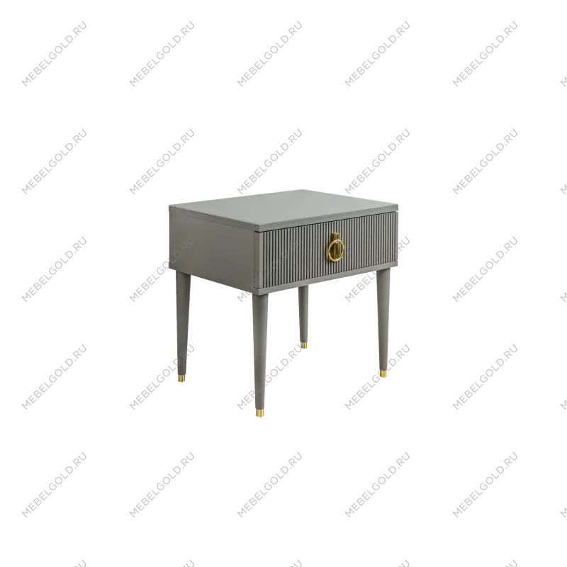 Тумба прикроватная Римини СОЛО (Серый/Золото) РМТП-1(s)