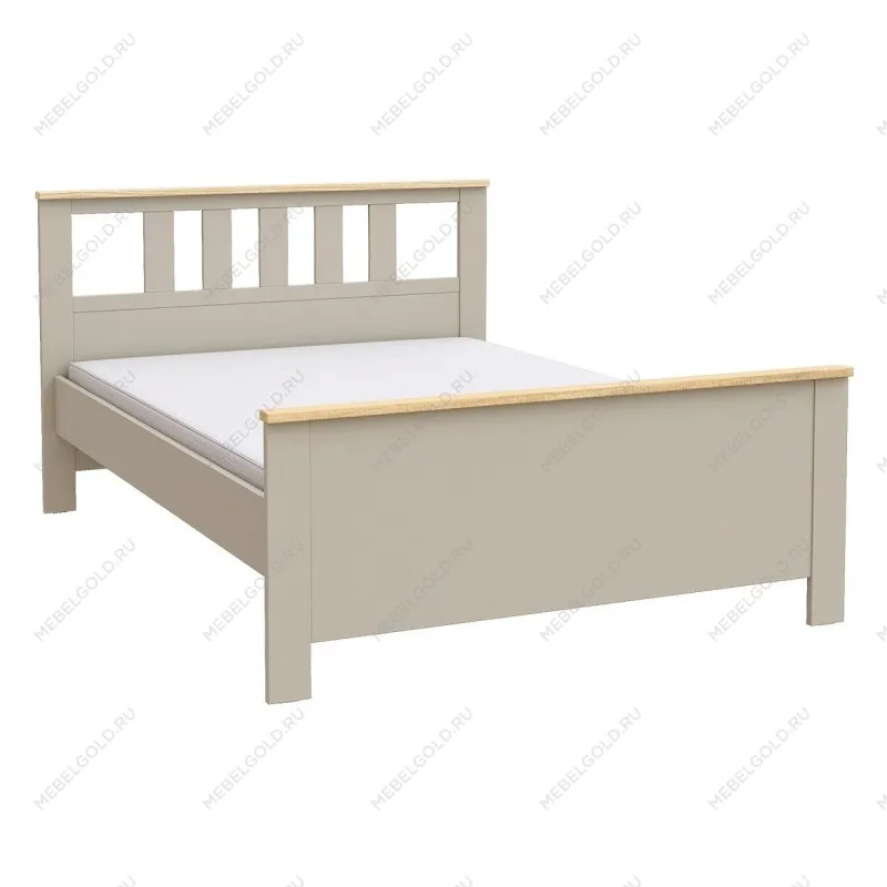 Кровать двуспальная Сага, 140х200 см, кашемир/ясень