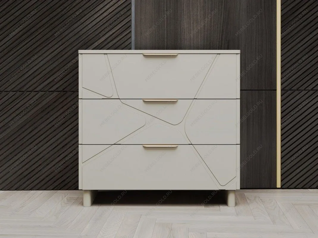 Комод Лейла 3 ящика ярко серый | изображение 1