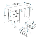 САГА стол письменный 120х56 белый | изображение 1
