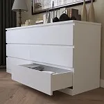 Комод Варма Прайм, 6 ящиков, горизонтальный, 160х77х48 см, эмаль, белый | изображение 7