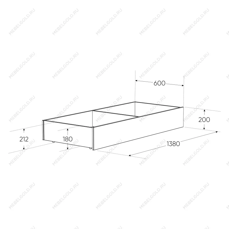 ОРИОН ящик под кровать выкатной ИКЕА / IKEA 140 Дуб Венге | изображение 1