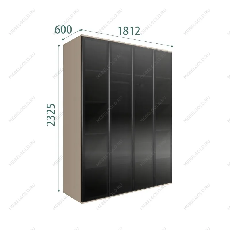Шкаф 4-х дверный Bogemia Air (Ваниль/Черный) БМШ2/4(4)
