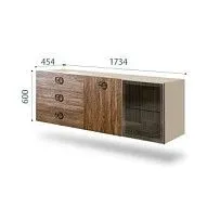 Комод 1.6м Bogemia Fly Wood Fi (Ваниль) (Novabuk/Хром) БМКМ-4[5][10]