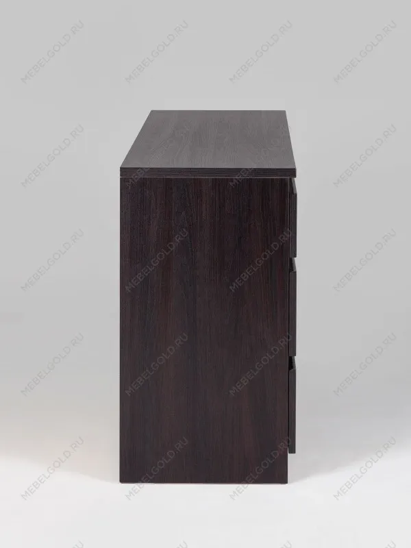 Комод Кастор, 6 ящиков, 129х40х71 см, черно-коричневый, дуб венге | изображение 12