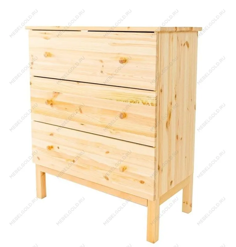 Комод Тарва Т-3 3 ящика (натуральный)