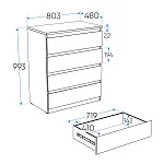 МАЛЬТА комод ИКЕА / IKEA 4 ящика 80х99 сонома | изображение 4