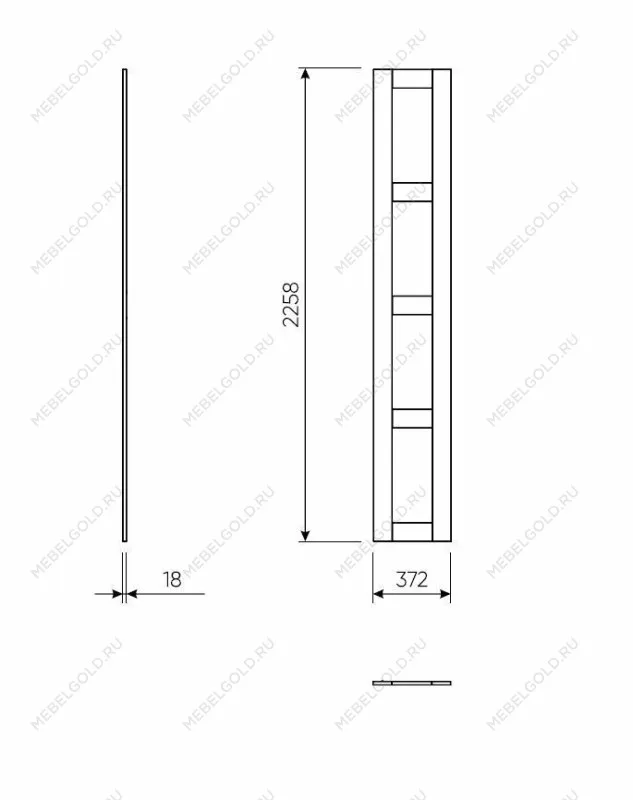 Комплект дверей для шкафа МАКС 75 см, 4 заполнения, серый | изображение 1