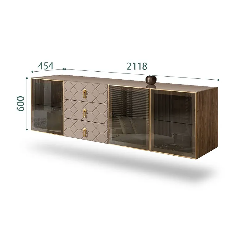 Комод 2.1м Bogemia Woodline Fly Fa (Мокка) (Lakobel/Золото) БМКМ-5[5]