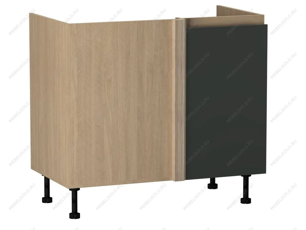 Стол под мойку угловой СМУ-100 правый, Женева (954*534*870) Дуб Палермо/Зеленый матовый, 21930