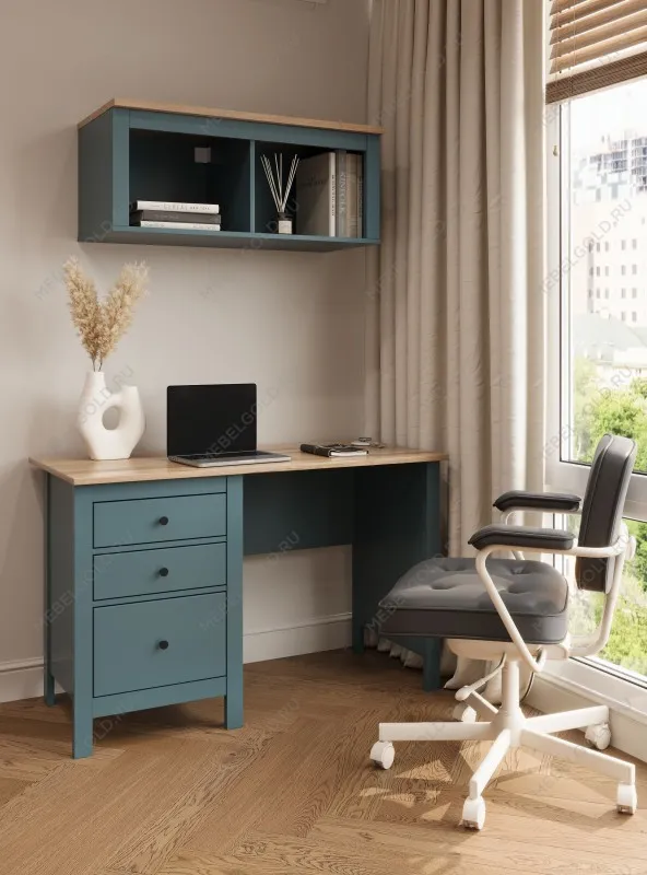 Стол письменный Сага, 120х56, темно-бирюзовый/ясень | изображение 3