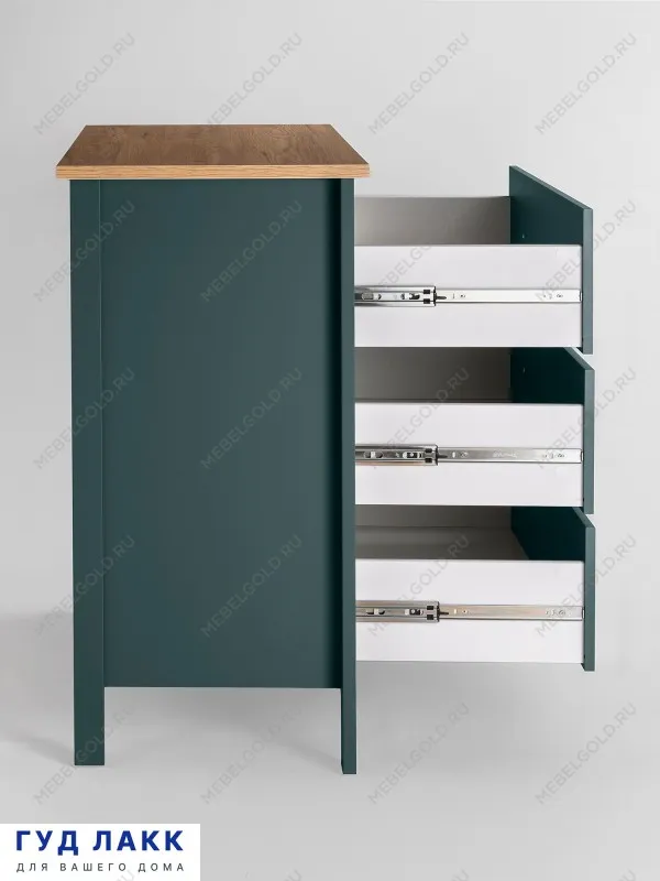 Комод Сага, 92х51х100 см, темно-бирюзовый/ясень | изображение 9