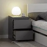Тумба прикроватная Варма, 2 ящика, 40х55х40 см, эмаль серая | изображение 18