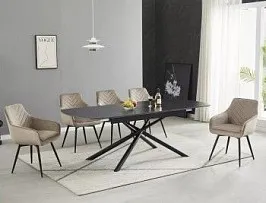 Стол обеденный Signal VECTOR Ceramic 180 (черный/черный)