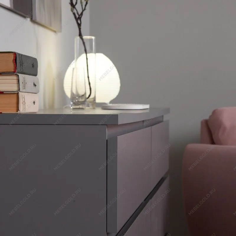 Комод Варма, 4 ящика, 80х100х40 см, эмаль серая | изображение 7