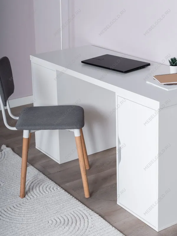 Стол письменный Ингар, с двумя дверцами, 140x75x55, белый | изображение 5