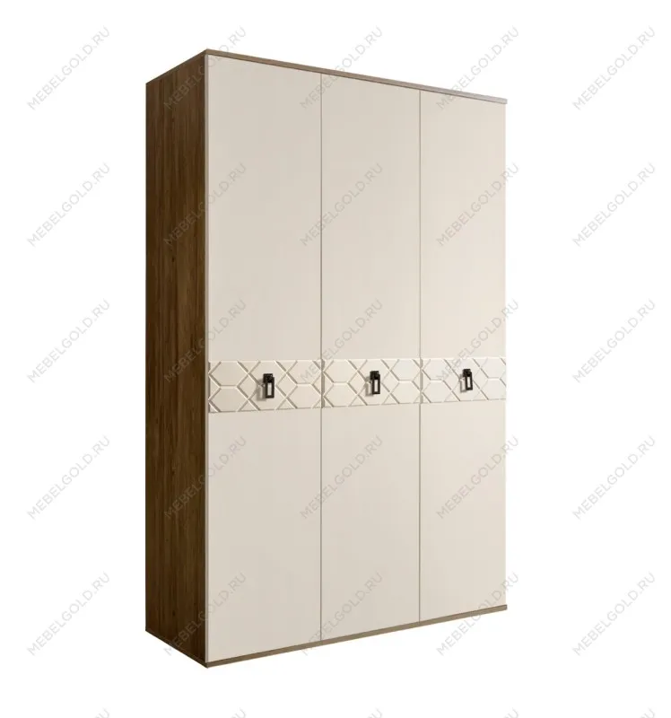 Шкаф 3-х дверный Bogemia Woodline Fa (Слоновая кость/Черный) БМШ2/3