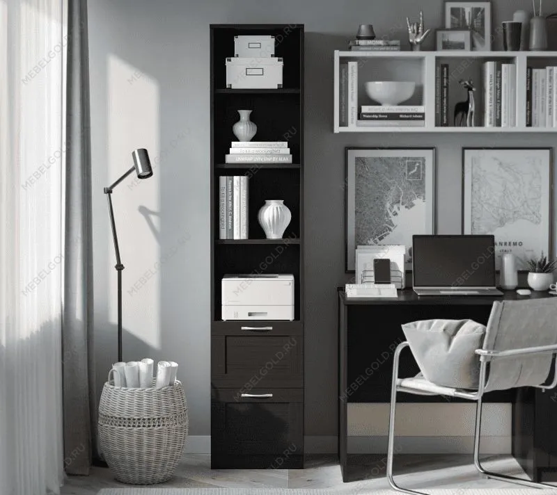 БРИМНЭС / СИРИУС Стеллаж ИКЕА / IKEA 2 ящика 39х190 Дуб Венге | изображение 4