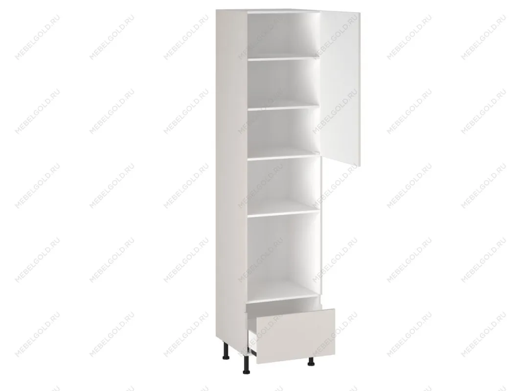 Шкаф-пенал 1080 П-1 бока МДФ, Виста (600*586*2576) Экокожа Белый, 26298 | изображение 1