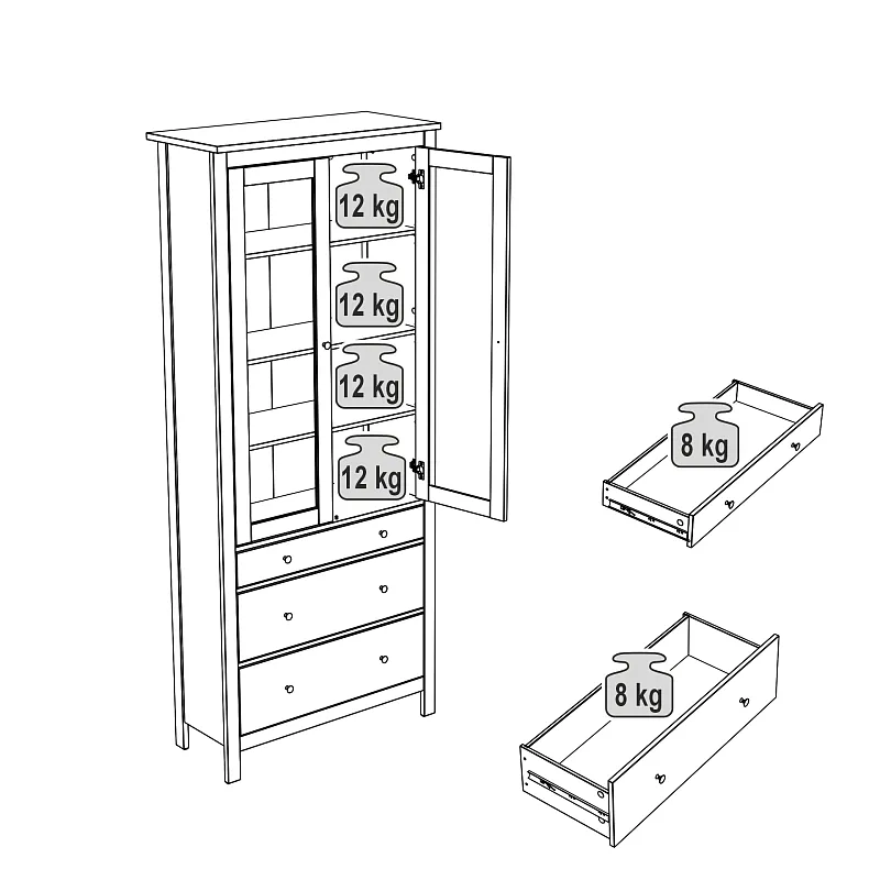 САГА шкаф с витриной 90 МОРУ белый | изображение 3