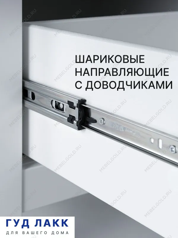 Тумба прикроватная Сага, с доводчиками, 51х41х62 см, белая | изображение 4