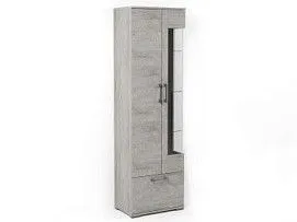 Пенал Д-3л со стеклом левый, Денвер (600*377*2020) Риббек серый, 31305