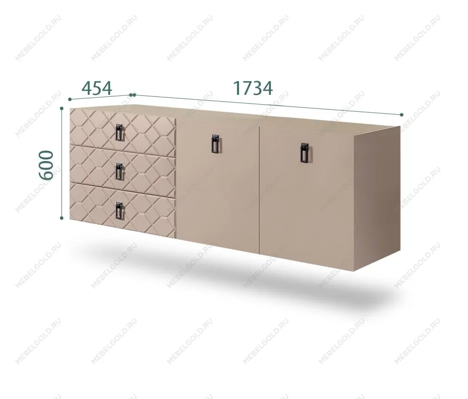 Комод 1.6м Bogemia Fly Farfalle (Мокка) (Novabuk/Черный) БМКМ-4