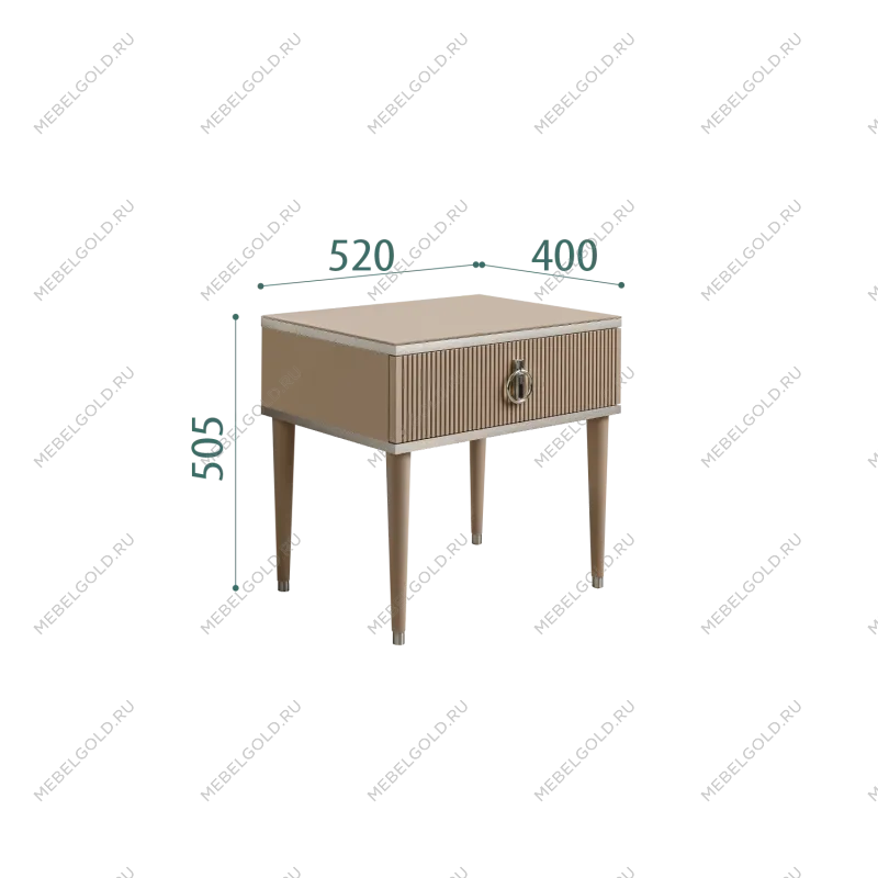 Тумба прикроватная Римини СОЛО (Мокка/Серебро) РМТП-1(s)