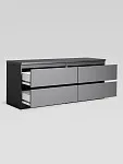 Тумба для ТВ Кастор, 4 ящика, 130х40х54 см, серая | изображение 8