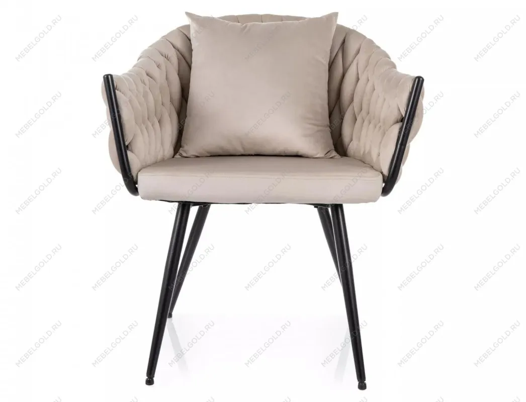 Стул кухонный Signal NUVO Velvet Bluvel 30 (светло-бежевый/черный мат) | изображение 1