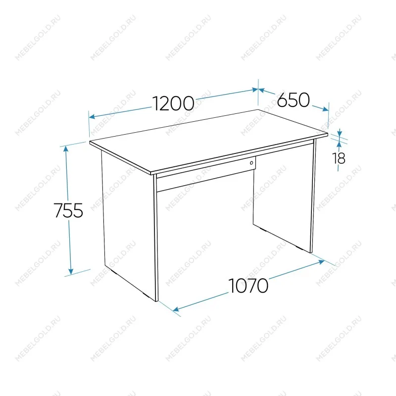 Стол письменный Кастор, 120х65х75 см, черно-коричневый, дуб венге | изображение 6