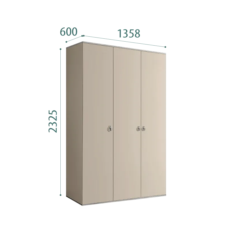 Шкаф 3-х дверный Римини (Ваниль/Серебро) РМШ2/3