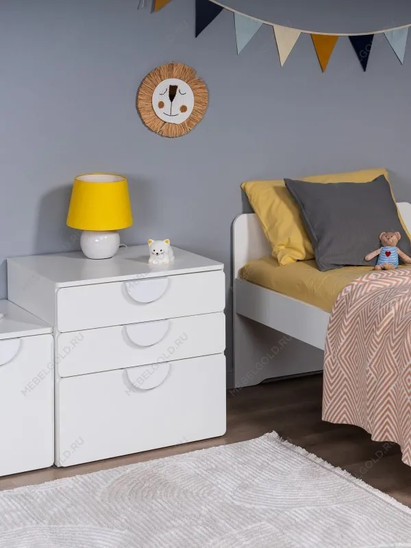 Комод Пикси, 3 ящика 60x57x60, белый (робкий подснежник) | изображение 9