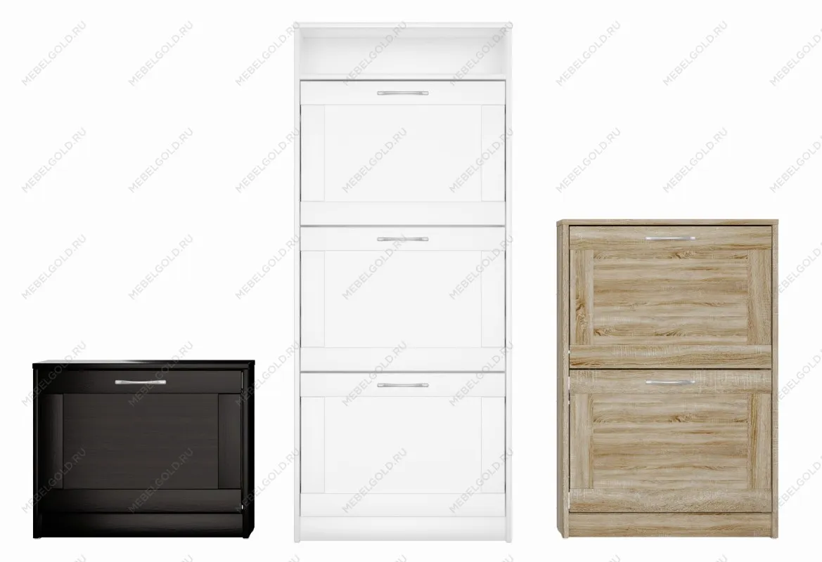 Обувница Сириусс 2 откидными ящиками, 60 х 25 х 89 см, ЛДСП, дуб сонома | изображение 10