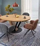 Стол обеденный Halmar FANIS OKRAGLY 120 (натуральный/черный) | изображение 12