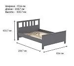 САГА кровать двойная 140х200 серая | изображение 4