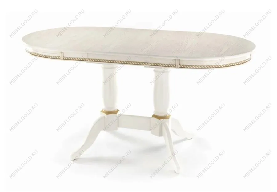 Стол Овал Милорд (80х120х160) Эмаль 1013 + патина золото | изображение 1
