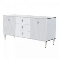 Комод для гостиной 1.6м Римини СОЛО (Белый/Серебро) РМКМ-4(s)