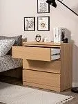 Комод Варма, 3 ящика, 80х78х40 см, шпон натурального дерева, дуб беленый | изображение 2