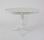 Стол Капелла (цвет Белый/патина серебро/шпон дуб) | изображение 1