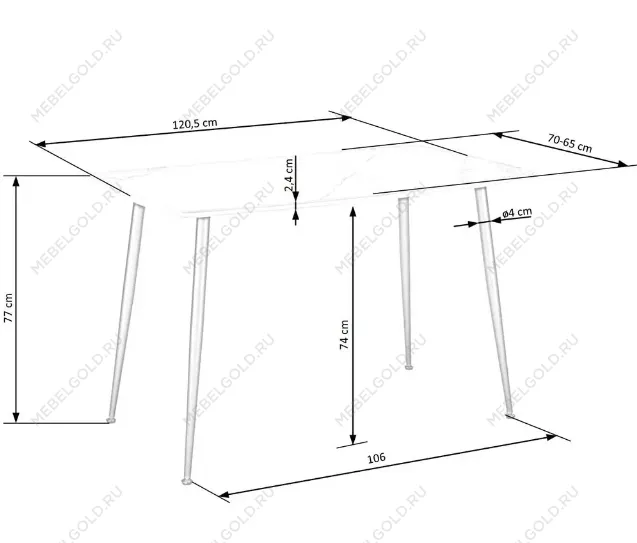 Стол обеденный Halmar MARCO (белый мрамор/черный) | изображение 12