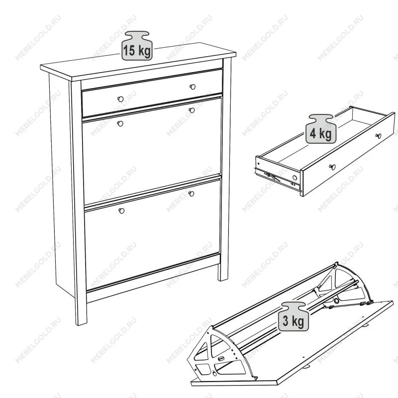 Обувница Сага с 2 откидными ящиками 92х122 темно-бирюзовая | изображение 13