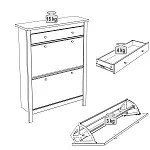 Обувница Сага с 2 откидными ящиками 92х122 темно-бирюзовая | изображение 13